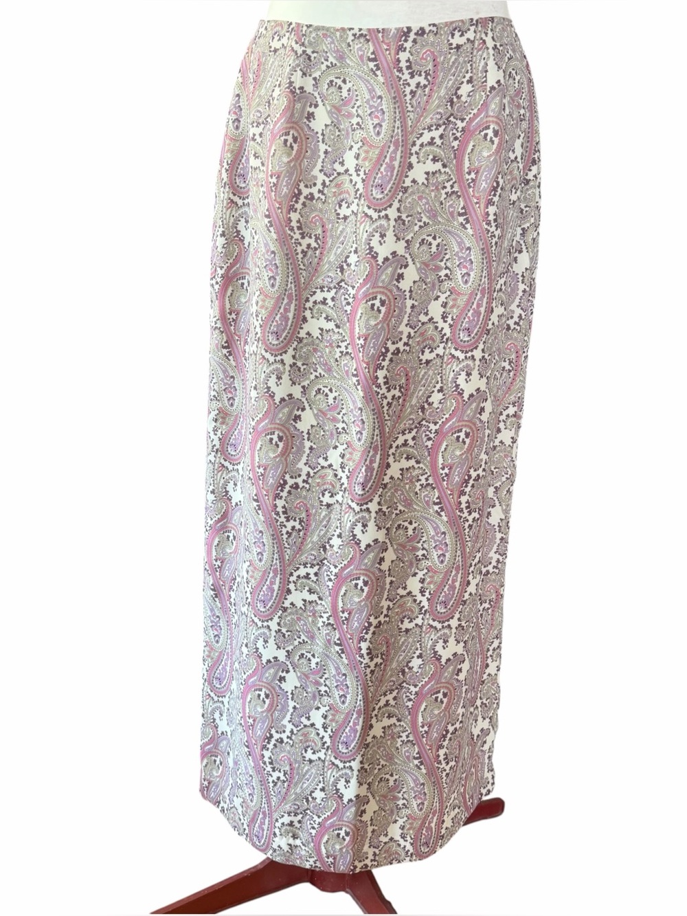 Vintage Geoffrey Beene Sport Long Paisley Pencil Skirt Unlined Size 8